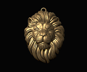 Lion Head Pendant 3D print model