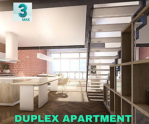 Modern Duplex Apartment Scene – 3DS MAX - Low Poly