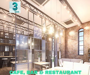 Intimate Cafe, Bar & Restaurant - 3DS MAX Low Poly