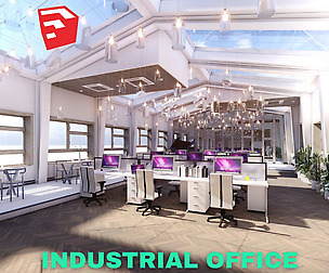 Industrial Office on Attic Scene - SketchUp