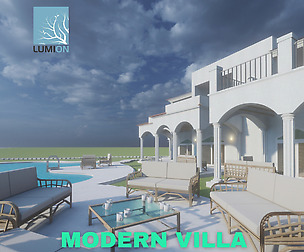 Modern Villa with Private Pool - Lumion - Low Poly