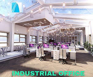Industrial Office on Attic Scene - Archicad