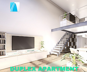 Modern Duplex Apartment Scene - Archicad