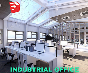Industrial Office on Attic - SketchUp - Low Poly