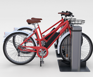 Electric Bicycle and Station Red