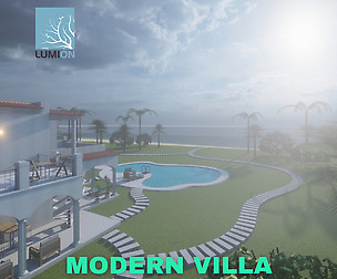 Modern Villa with Private Pool Scene - Lumion