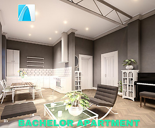 Bachelor Studio Apartment Scene - Archicad LowPoly