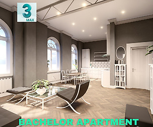 Bachelor Studio Apartment Scene – 3DS MAX