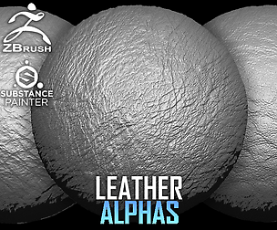 20 Leather Alphas Vol.4 (ZBrush, Substance, 4K)