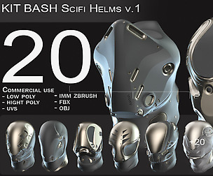 IMM 20 Scifi Helms KitBash with Uvs - Plus LP+HP