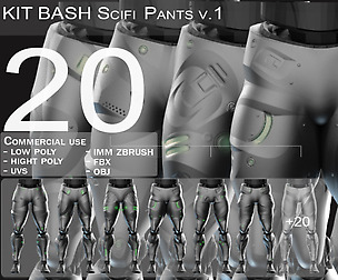 IMM 20 Scifi Legs KitBash with Uvs - Plus LP+HP)