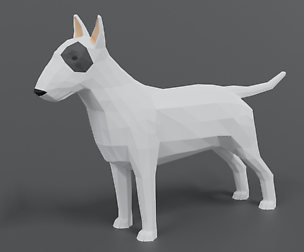 Low Poly Cartoon Bull Terrier