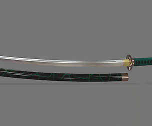 PBR Katana Japanese Sword Green