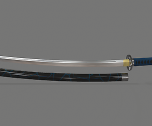 PBR Katana Japanese Sword Blue
