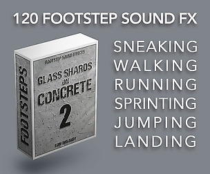 Footsteps Sound FX - Glass Shards on Concrete 2