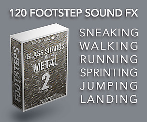 Footsteps Sound FX - Glass Shards on Metal 2