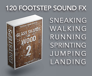 Footsteps Sound FX - Glass Shards on Wood 2