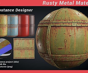 Rusty Metal Material - Substance Designer