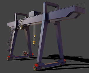 PBR Double Girder Gantry Crane V1 - Blue Dark
