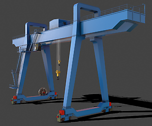 PBR Double Girder Gantry Crane V1 - Blue Light