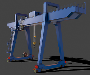 PBR Double Girder Gantry Crane V1 - Blue
