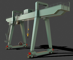 PBR Double Girder Gantry Crane V1 - Green Light