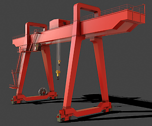 PBR Double Girder Gantry Crane V1 - Red