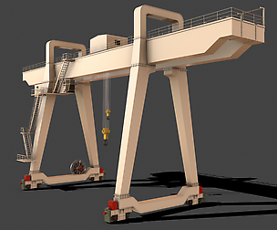 PBR Double Girder Gantry Crane V1 - White