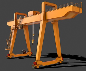 PBR Double Girder Gantry Crane V1 - Yellow Dark