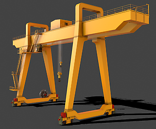 PBR Double Girder Gantry Crane V1 - Yellow