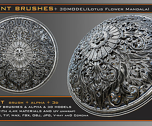 38 Ornament brushes + 3D Models + 4, PBR Textures