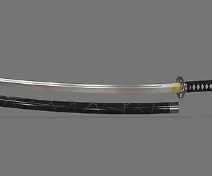 PBR Katana Japanese Sword Black