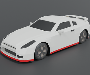 Low Poly Cartoon Sports Car