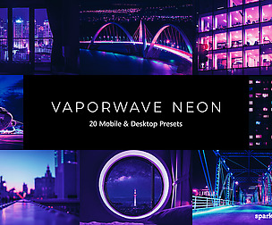 20 Vaporwave Neon Lightroom Presets and LUTs