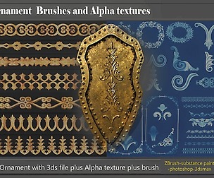 30 3d Ornament plus Brushes plus Alpha