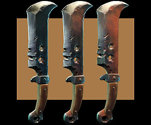 Knife game-ready model with 3 rust levels