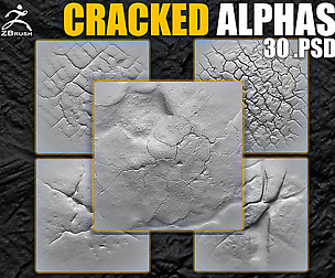 30 Cracked Alphas Vol.1 (ZBrush, Substance, 2K)