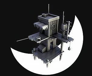 Modeling Cartoon Fishing House in Maya