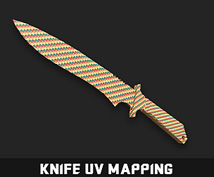 Autodesk Maya UV Mapping - 3D Knife