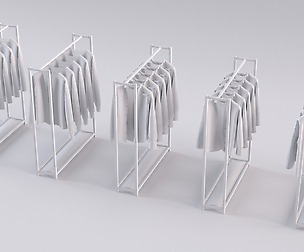 5 unisex shirts rack