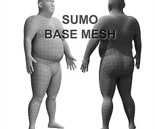 Sumo base mesh 3d model Low-poly 3D model