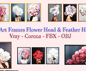 27 Art Frames Flower Head & Feather Head