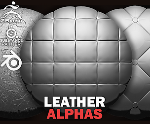 20 Leather Alphas Vol.5 (ZBrush, Substance, 2K)