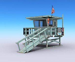 Lifeguard Station - Low Poly