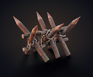 Wooden Stakes Low-poly 3D model