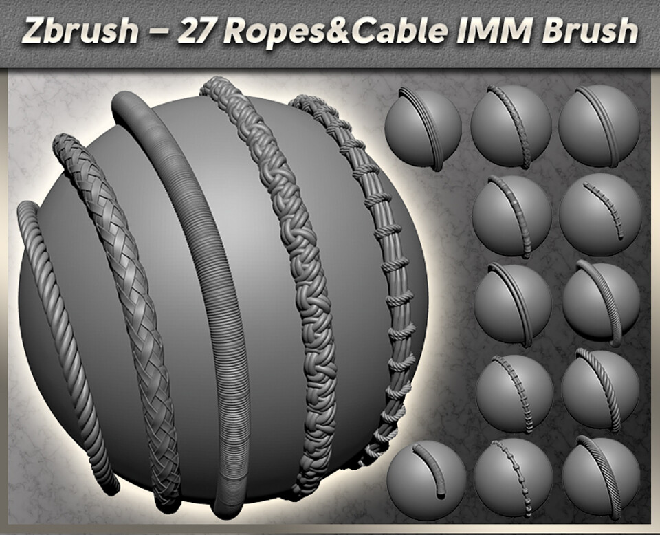 Zbrush 27 Ropes And Cables IMM Brush