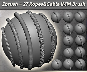 Zbrush - 27 Ropes And Cables IMM Brush