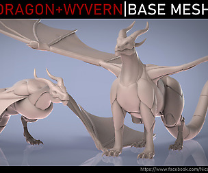 Dragon + Wyvern Base Meshes