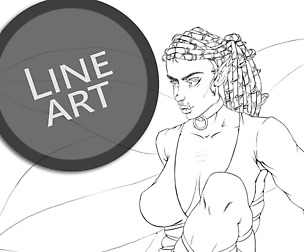 Lineart (ONLY) Coloring Page04 | Fantasy Character