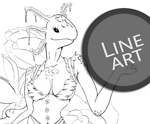 Lineart (ONLY) Coloring Page05 | Fantasy Character